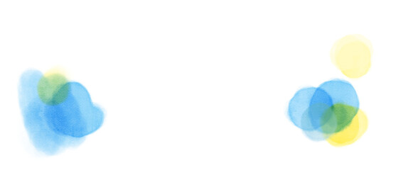 Obraz premium 水彩で描いた爽やかなブルーと黄色の水彩背景素材