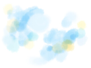 水色のかわいい手描きの水彩タッチのフレーム