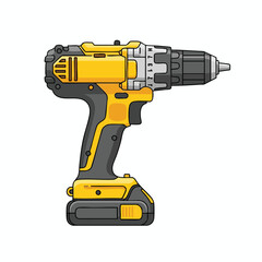 Fototapeta premium Professional Cordless Power Drill in Action for Home Improvement and Construction Projects