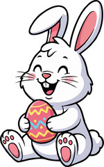 happy bunny easter with egg