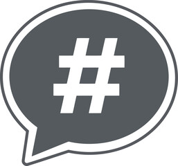 Obraz premium Hashtag Symbol in Speech Bubble Icon for Social Media and Digital Marketing Design