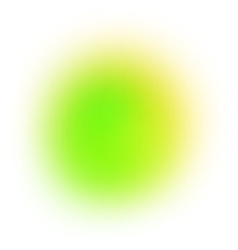 Vibrant green glowing ball with soft gaussian blur and gradient effect