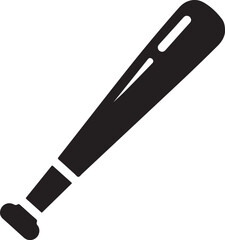 Black baseball bat icon vector