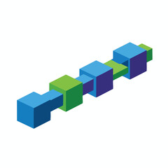 Obraz premium Colorful 3D Blocks Arranged in a Progressive Pattern for Creative Design or Data Visualization