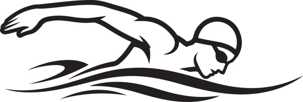 Vector illustration of a swimmer in goggles