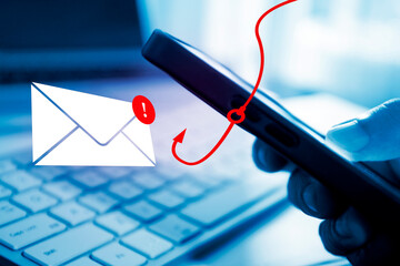 cyber crime phishing mail , security awareness to protect important data hacking © janews094