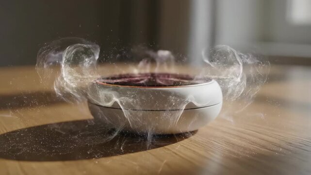 Futuristic modern technology wellness harmony device and gadget with glowing digital hologram energy and minimal design