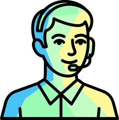 Obraz premium Friendly call center operator wearing a headset