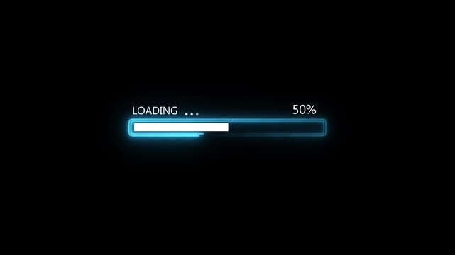 Blue progress loading bar vector illustration, technology concept