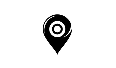 Minimal locator map pin icon vector logo template