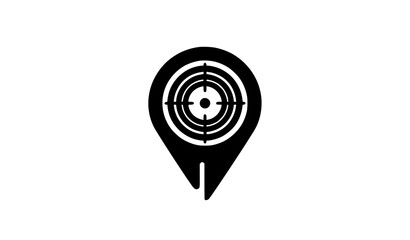 Modern GPS locator logo with target symbol vector