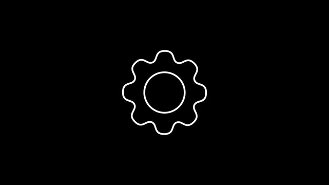 Flat vector icon concept of gear on grey background
