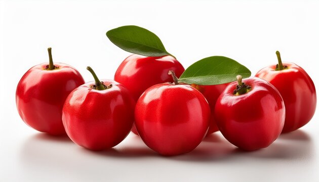 acerola fruit on remoted obvious white background