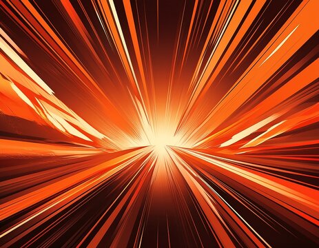 dynamic orange speedlines in an anime style create a vibrant experience of motion and energy perfect for boosting motion sequences or dramatic scenes in digital animation