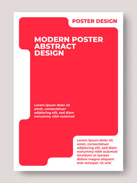 Bold Red Abstract Poster Design with Dynamic Fluid Shapes and Contemporary Typography