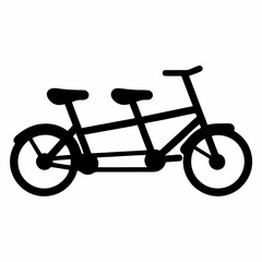 Twoperson bicycle outline drawing great for couples, perfect for graphic art design