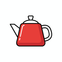 Obraz premium Modern Red Electric Kettle for Hot Beverage Preparation