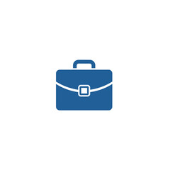 A blue briefcase icon on a white background