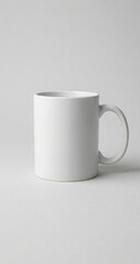 Fototapeta premium A white coffee mug on a plain background for branding purposes