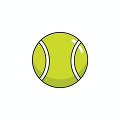 Bright Yellow Tennis Ball on White Background for Sports and Recreation