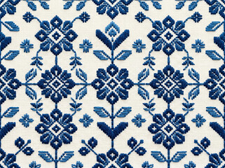 北欧風花柄の刺繍背景素材