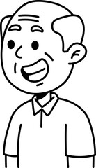 Obraz premium Cartoon Avatar Old Man Smiling