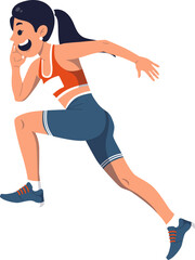 Fototapeta premium Character Cartoon Girl Running