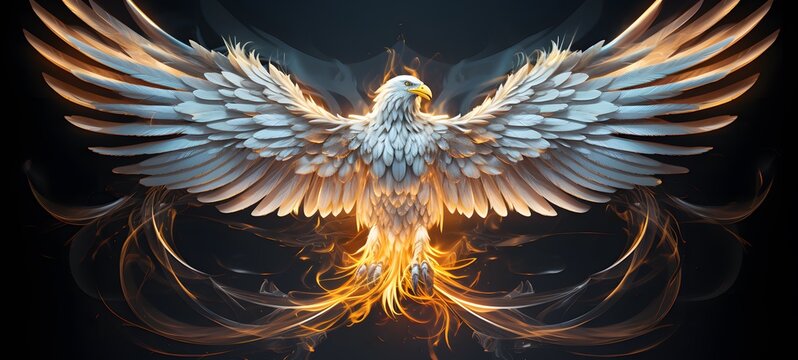 white phoenix vector illustration t-shirt design,generative AI