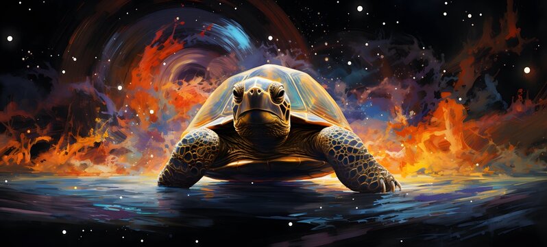 Astral vision big island turtle meets cosmos,generative AI