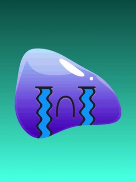 purple emoticon with a sad face