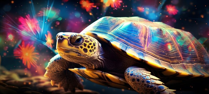 Astral vision big island turtle meets cosmos,generative AI