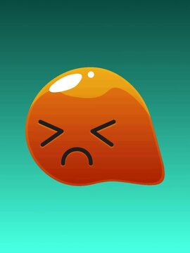 red emoticon holding back tears