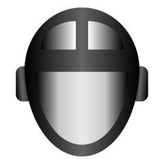 スポーツのラグビーで選手がかぶる頭を守るヘッドキャップをグラデーションを付けてシンプルにデザインしたベクターのイラストのグラフィック素材