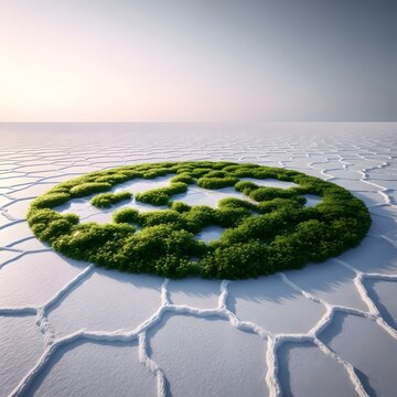 Surreal silliness abounds in cracked earth smiley face design