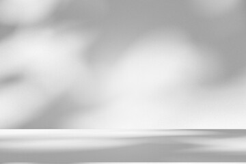 Wall interior background, studio and backdrops show products.with shadow from window color white and grey. background for text insertion and presentation product	