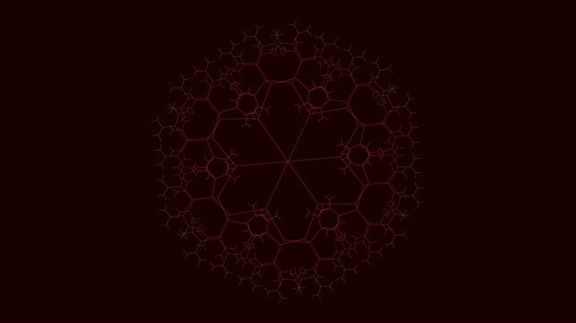 4K UHD seamless loop of a Muladhara Root Chakra Fractal Tree mandala. Slow unfolding recursive geometry creates a hypnotic phase for meditation apps, yoga projection, ambient backgrounds, and reiki.