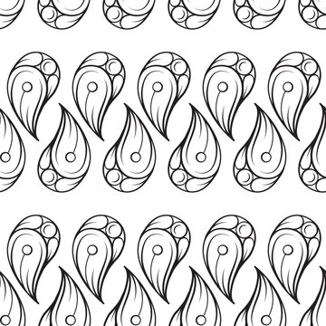 Seamless organic pattern. Hand drawn decorative vertical motifs repeating design