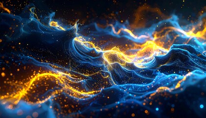 Fototapeta premium A vibrant abstract depiction of glowing, swirling lights