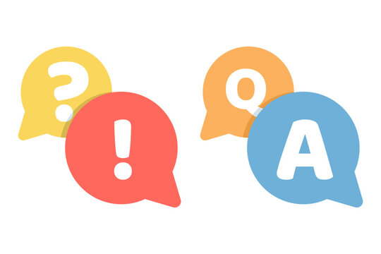 cartoon vector illustration of Q&A concept, QA letters, question and answer section icon, FAQ, customer support, communication, modern flat design for business and helpdesk concept.