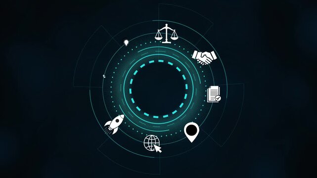 Technology Concept with Financial and Business on Dark Background with Binary Code finance innovation
