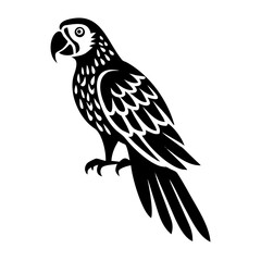 Fototapeta premium macaw parrot silhouette icon illustration for tropical bird wildlife jungle and nature design