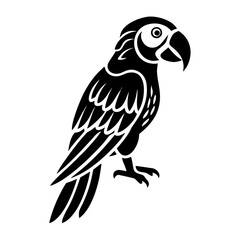 Fototapeta premium parrot silhouette icon illustration for tropical bird wildlife jungle and nature design