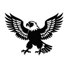 Obraz premium bald eagle silhouette icon illustration for wildlife freedom power and nature design