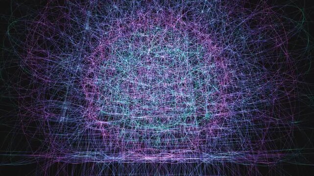 Seamless 4K loop of a Sahasrara Crown Chakra Flower of Life geometry slowly breathing. Volumetric iridescent wireframe for meditation apps, yoga studios, and ambient music visualization.