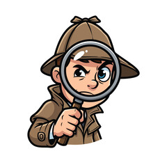 Obraz premium Young Explorer Girl with Magnifying Glass in Adventure Setting