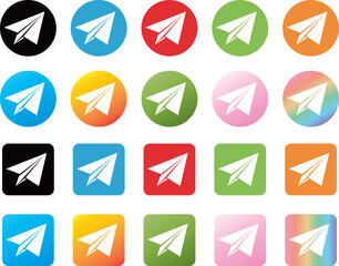 紙飛行機　ボタン　セット