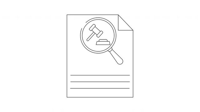 Legal Document Review - Gavel and Magnifying Glass Animation.
