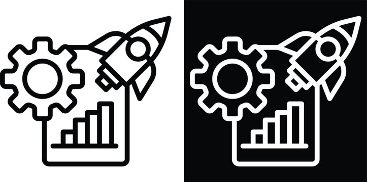 implementation Two-tone version in black and white background
