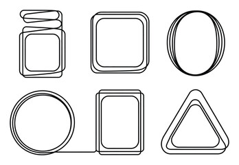 Geometric Shape Outline Set Vector Illustration