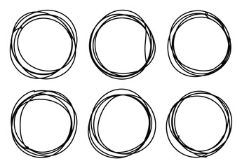 Hand-Drawn Circle Set Simple Vector Illustration